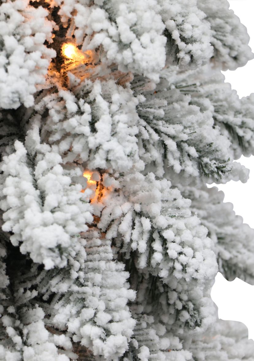 Pre-Lit 4-Foot Flocked Alpine Pencil Christmas Tree