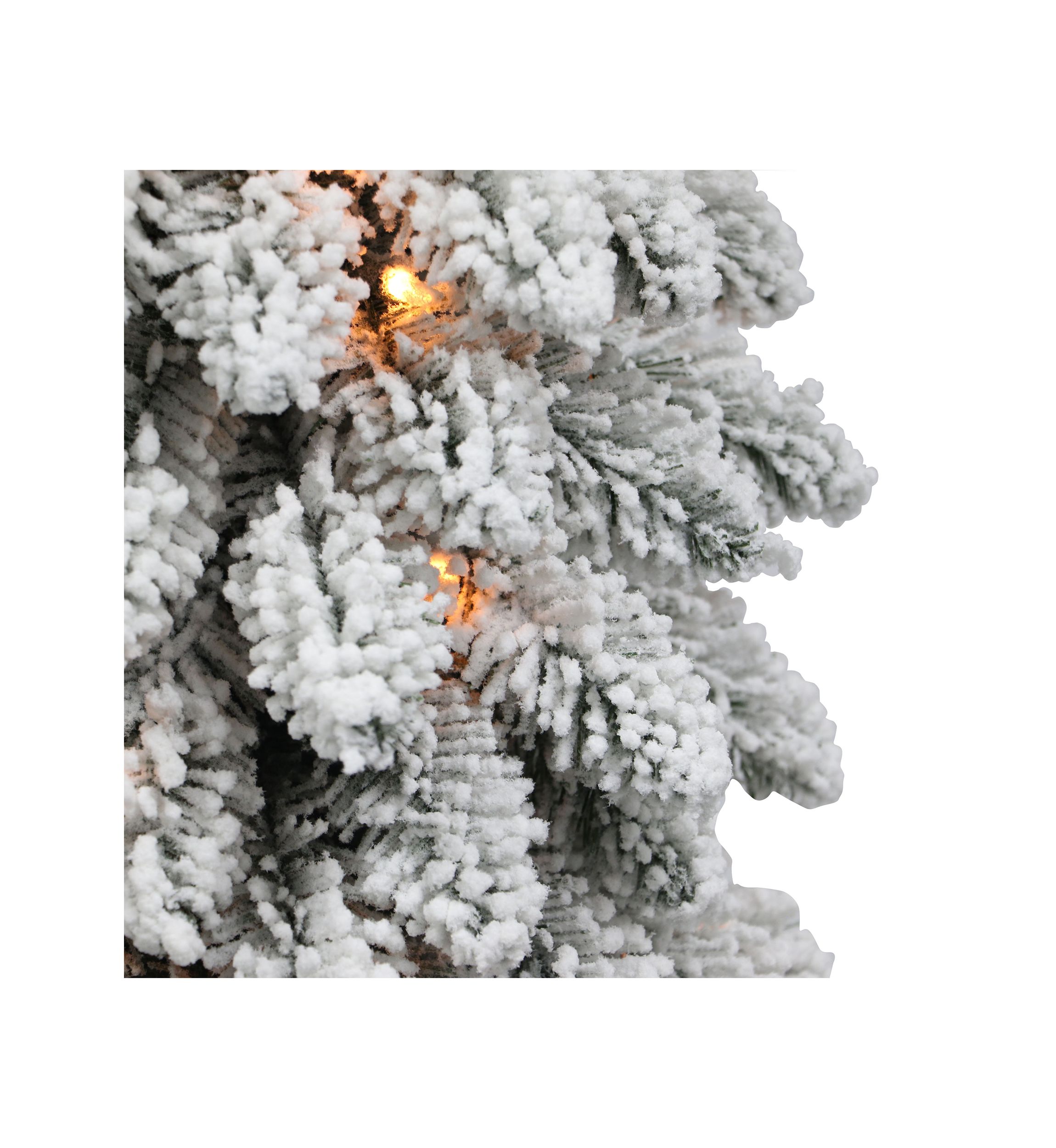 5 ft Pre-Lit Flocked Pencil Alpine Artificial Christmas Tree with 70 UL Listed Clear Lights Green
