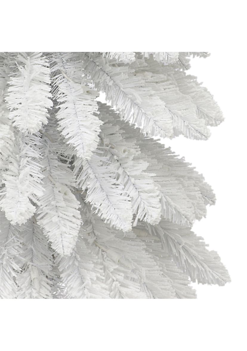 7-foot Pre-Lit Flocked White Artificial Alpine Pencil Tree 318 Tips 150 Clear Lights