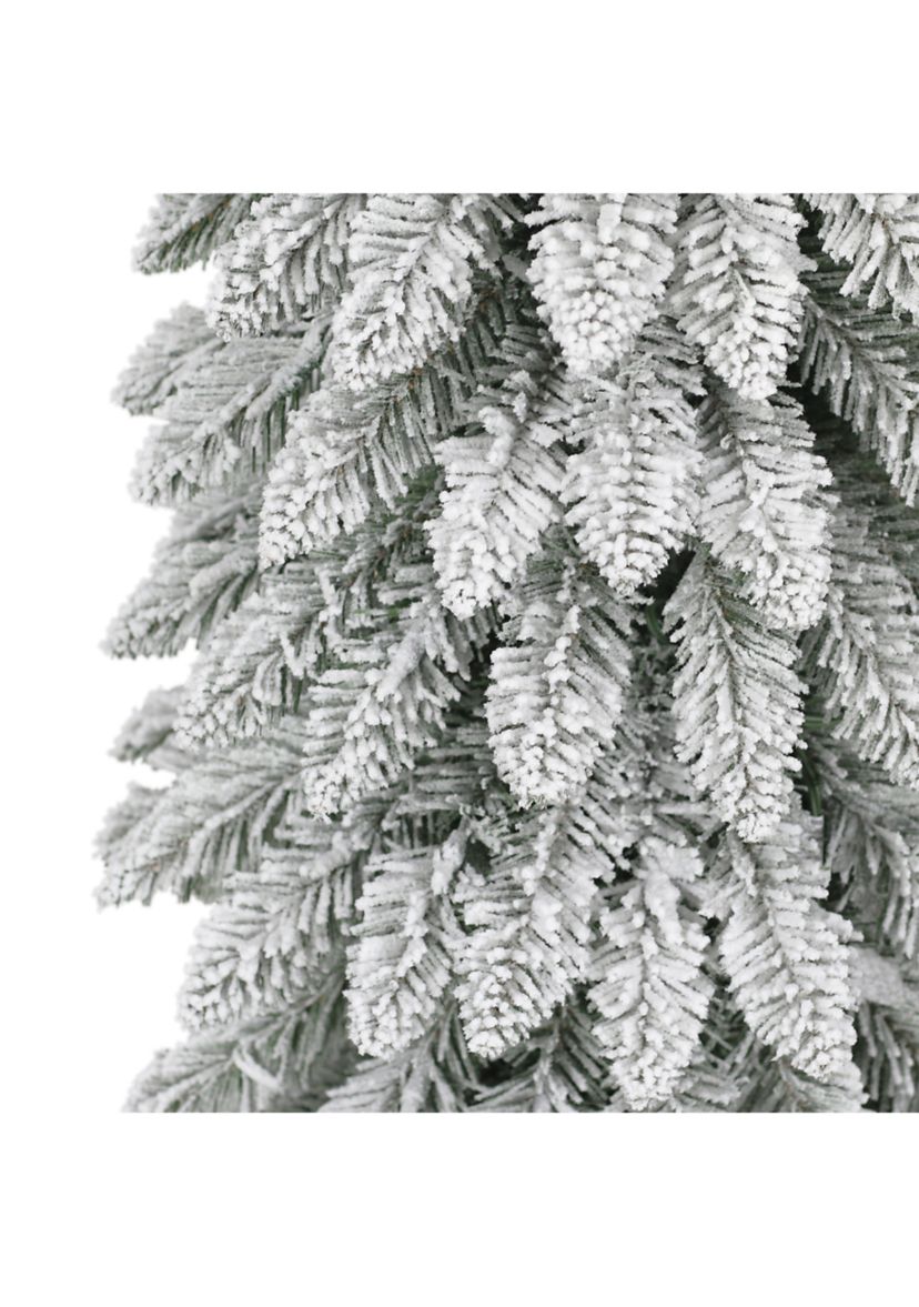 7-foot Pre-Lit Flocked Artificial Alpine Pencil Tree