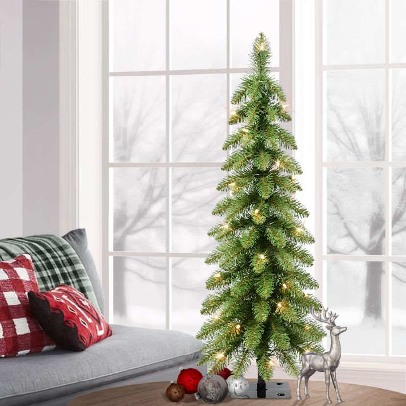3 ft. Pre-Lit Artificial Pencil Tree