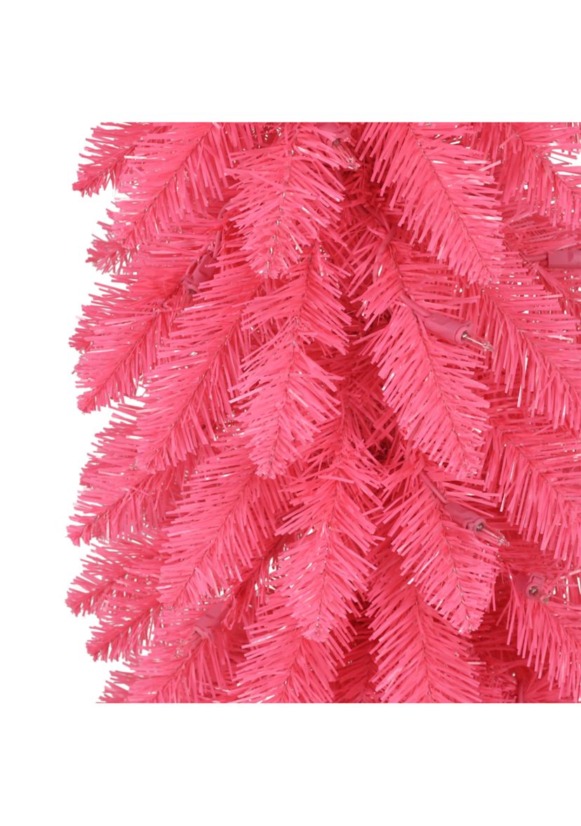 4-foot Pre-Lit Pink Artificial Alpine Pencil Tree 136 Tips 50 Clear Lights