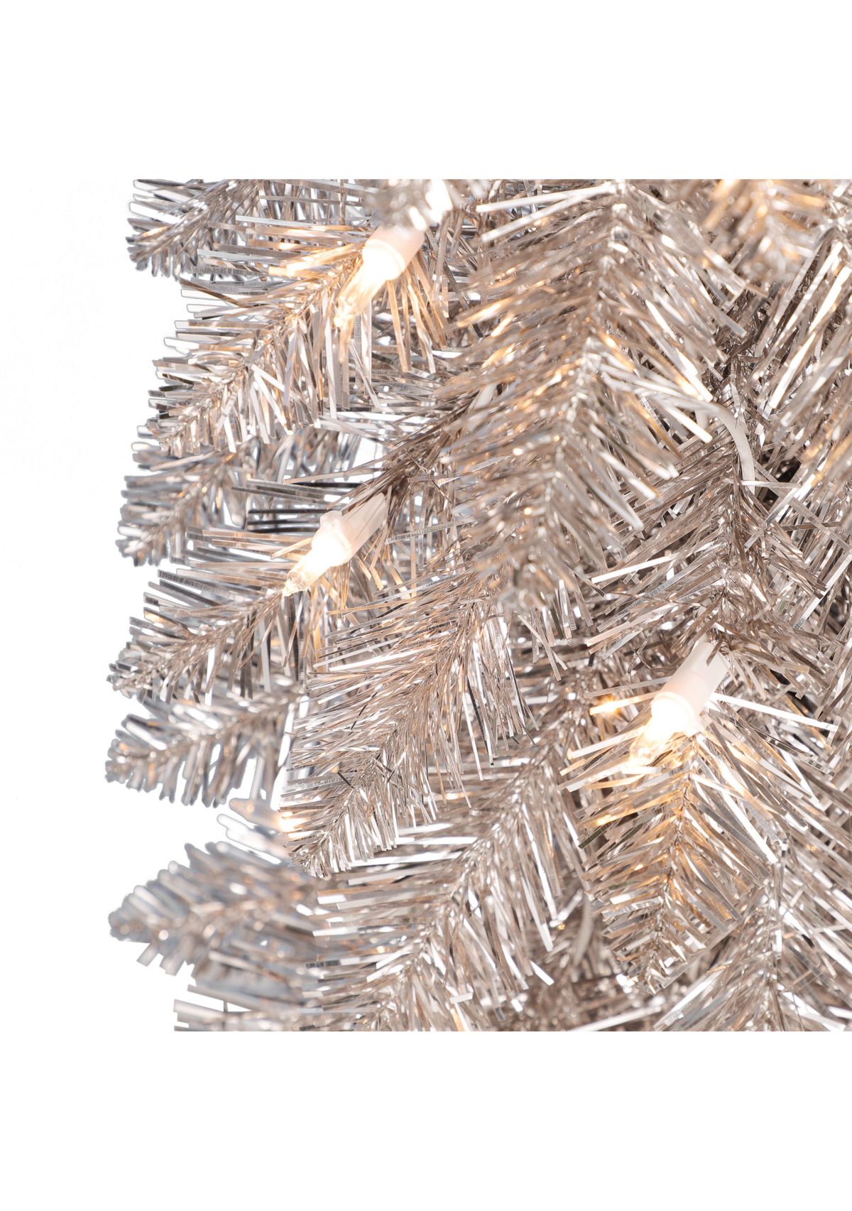 4-foot Pre-Lit Rose Gold Artificial Alpine Pencil Tree 136 Tips 50 Clear Lights