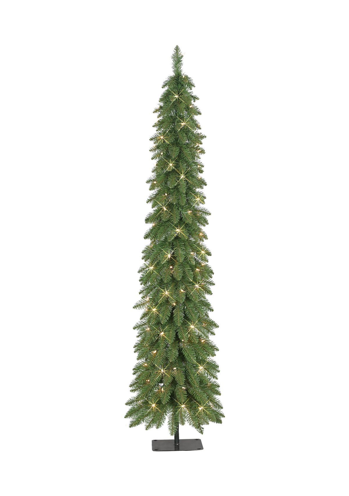 6-foot Pre-Lit Alpine Artificial Pencil Tree 261 Tips 100 Clear Lights