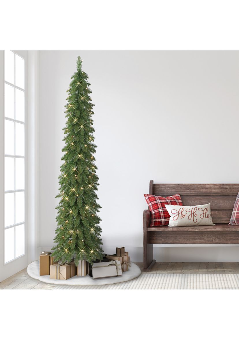 7-foot Pre-Lit Alpine Artificial Pencil Tree 318 Tips 150 Clear Lights