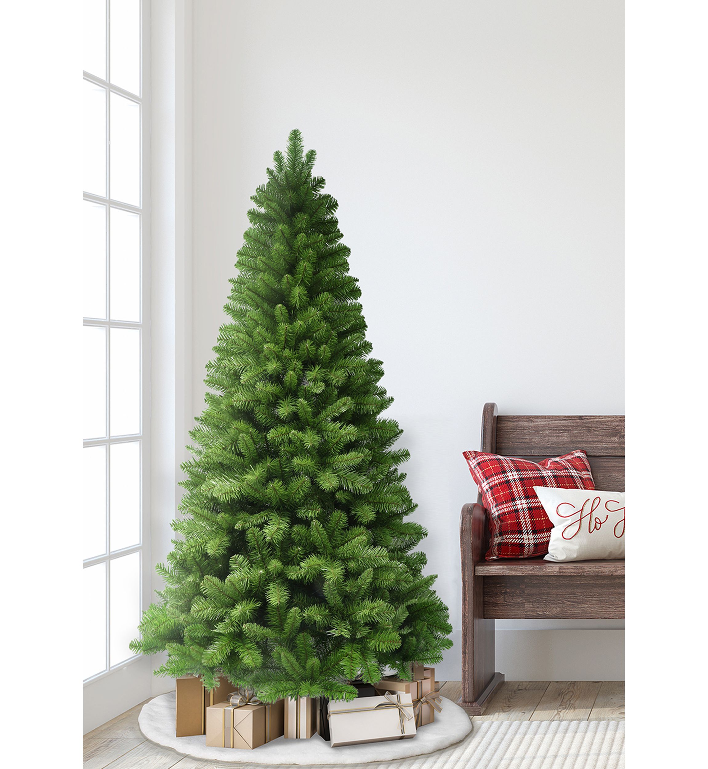 6 ft Flocked Virginia Pine Artificial Christmas Tree with Metal Stand Green
