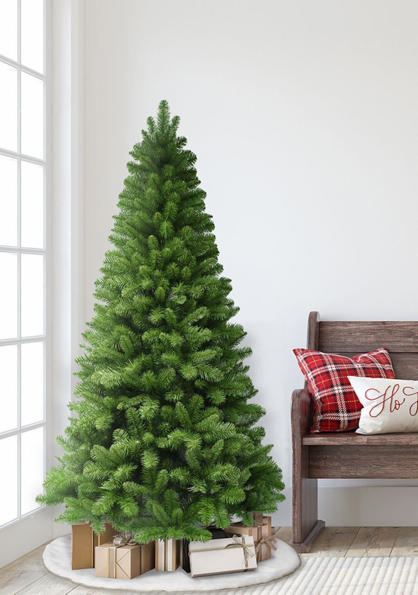 6 ft Flocked Virginia Pine Artificial Christmas Tree with Metal Stand Green