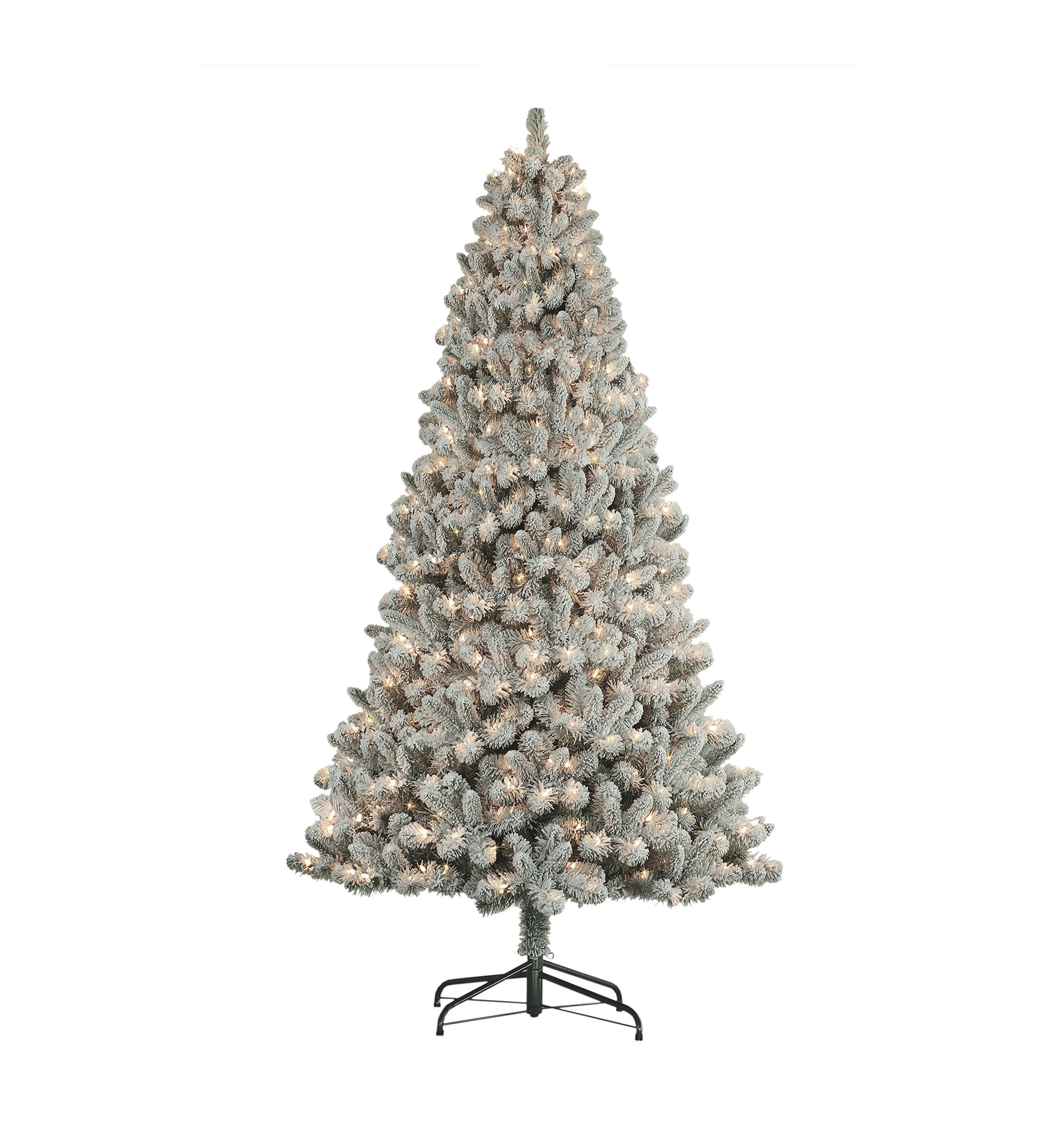 Pre-lit Flocked Virginia Pine Tree