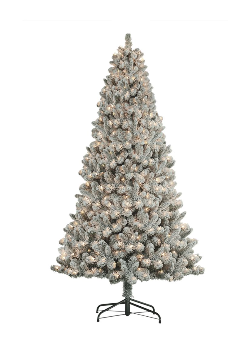 Pre-lit Flocked Virginia Pine Tree