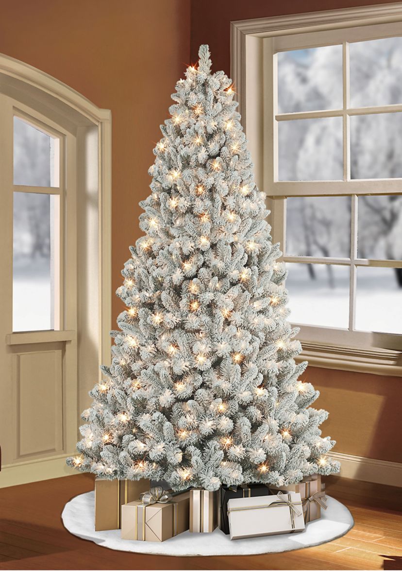 Pre-lit Flocked Virginia Pine Tree