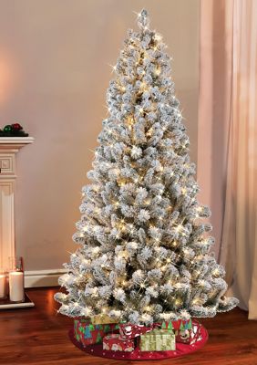 Puleo International Pre-Lit 6-Foot Flocked Vermont Pine Christmas
