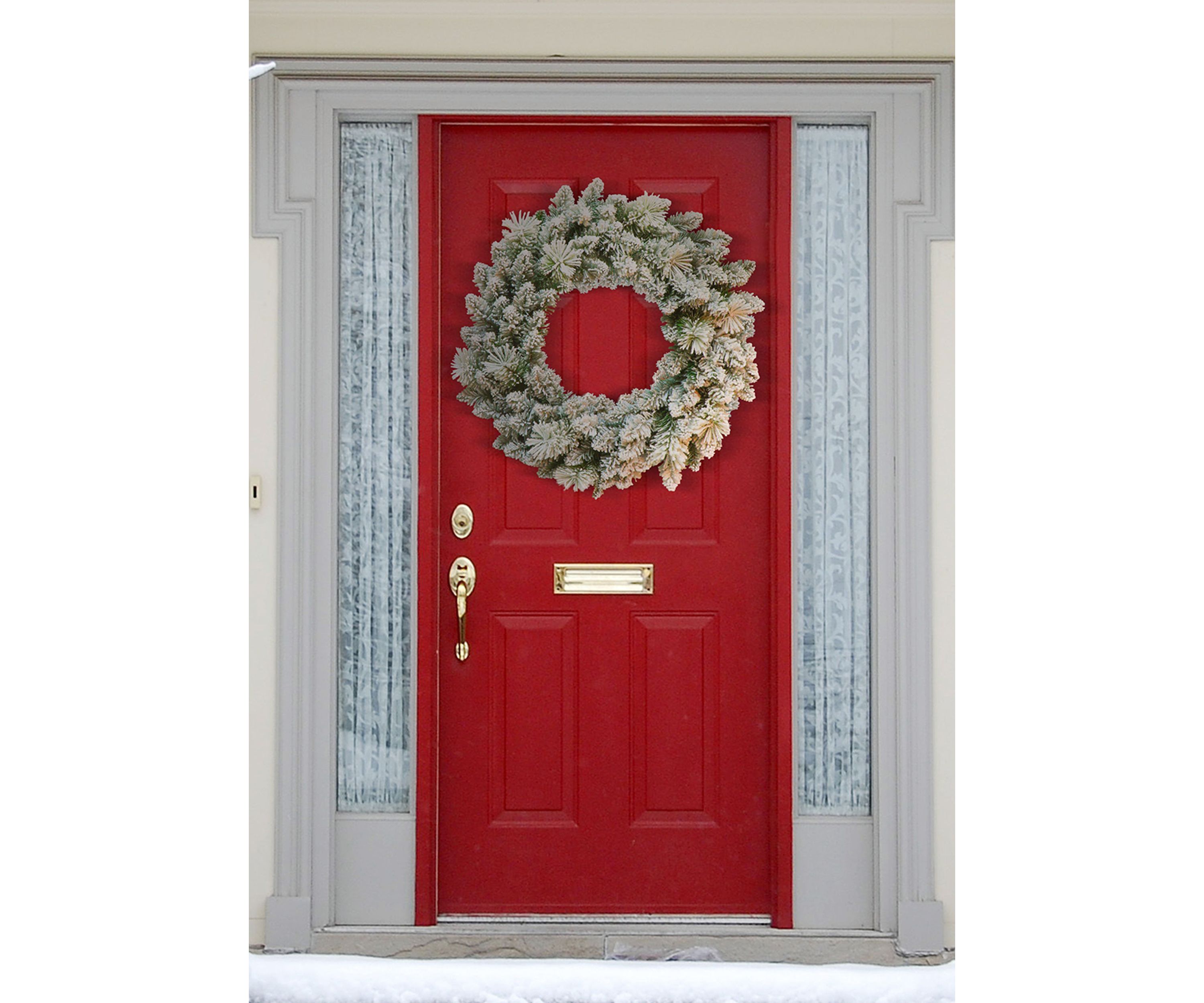 2-Foot Flocked Spruce Wreath