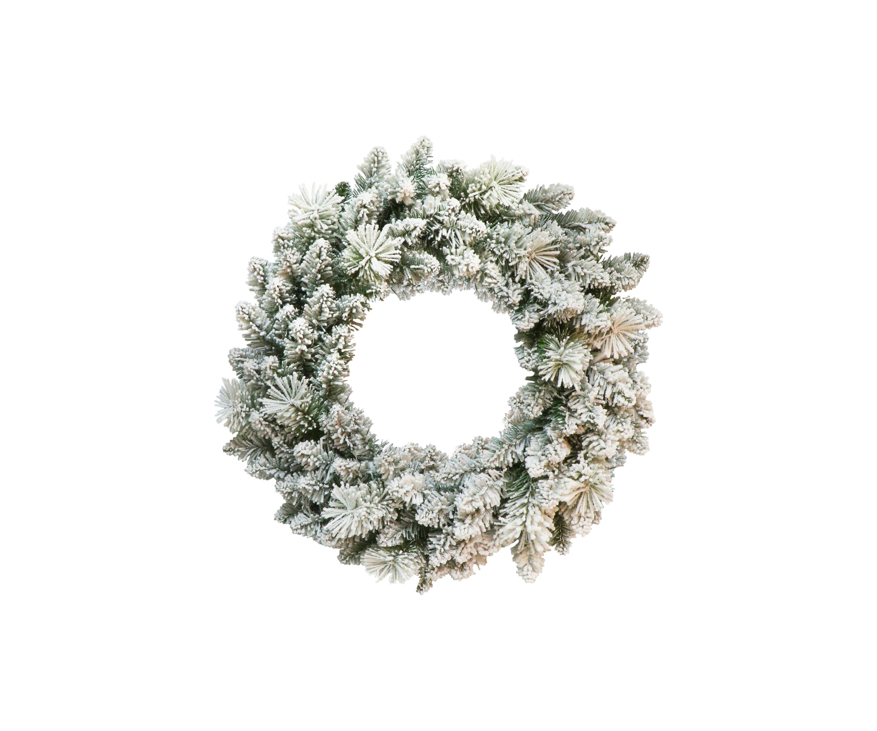 2-Foot Flocked Spruce Wreath