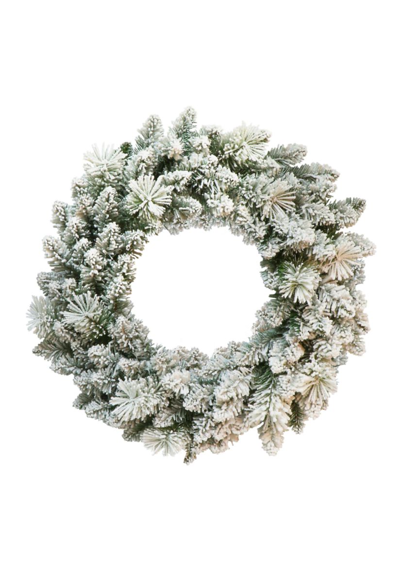 2-Foot Flocked Spruce Wreath