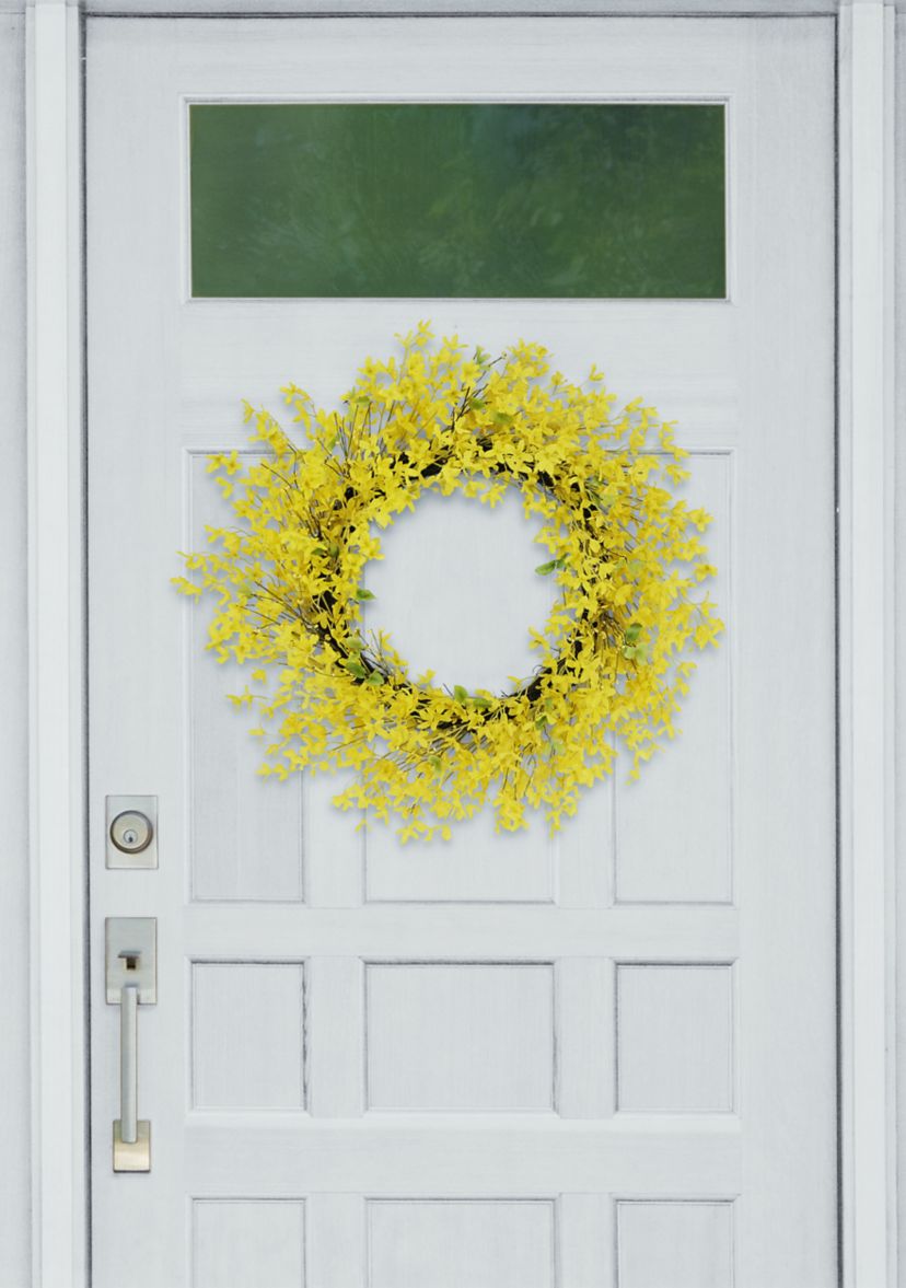 30 Inch Artificial Winter Jasmine Floral Spring Wreath
