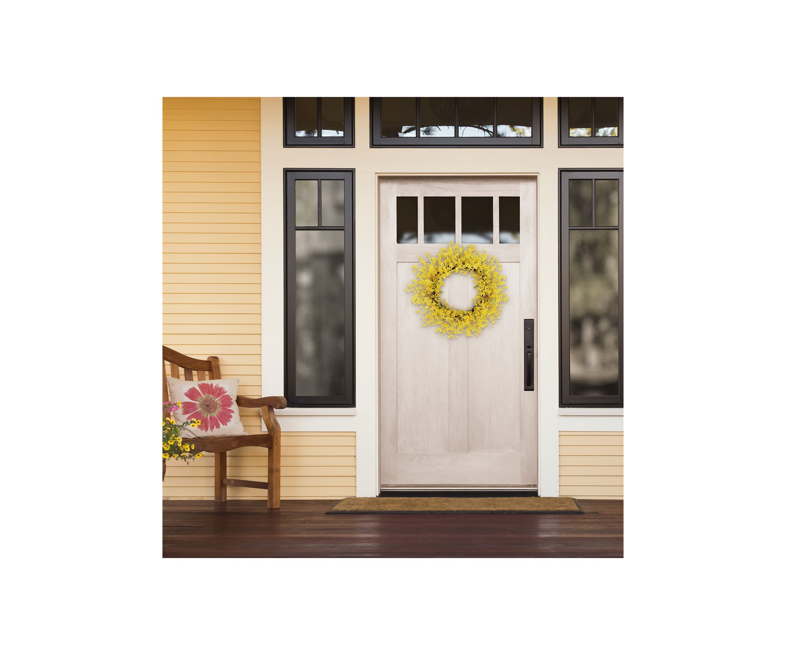 30 Inch Artificial Winter Jasmine Floral Spring Wreath