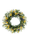 30 Inch Artificial Poppy Floral Spring Wreath