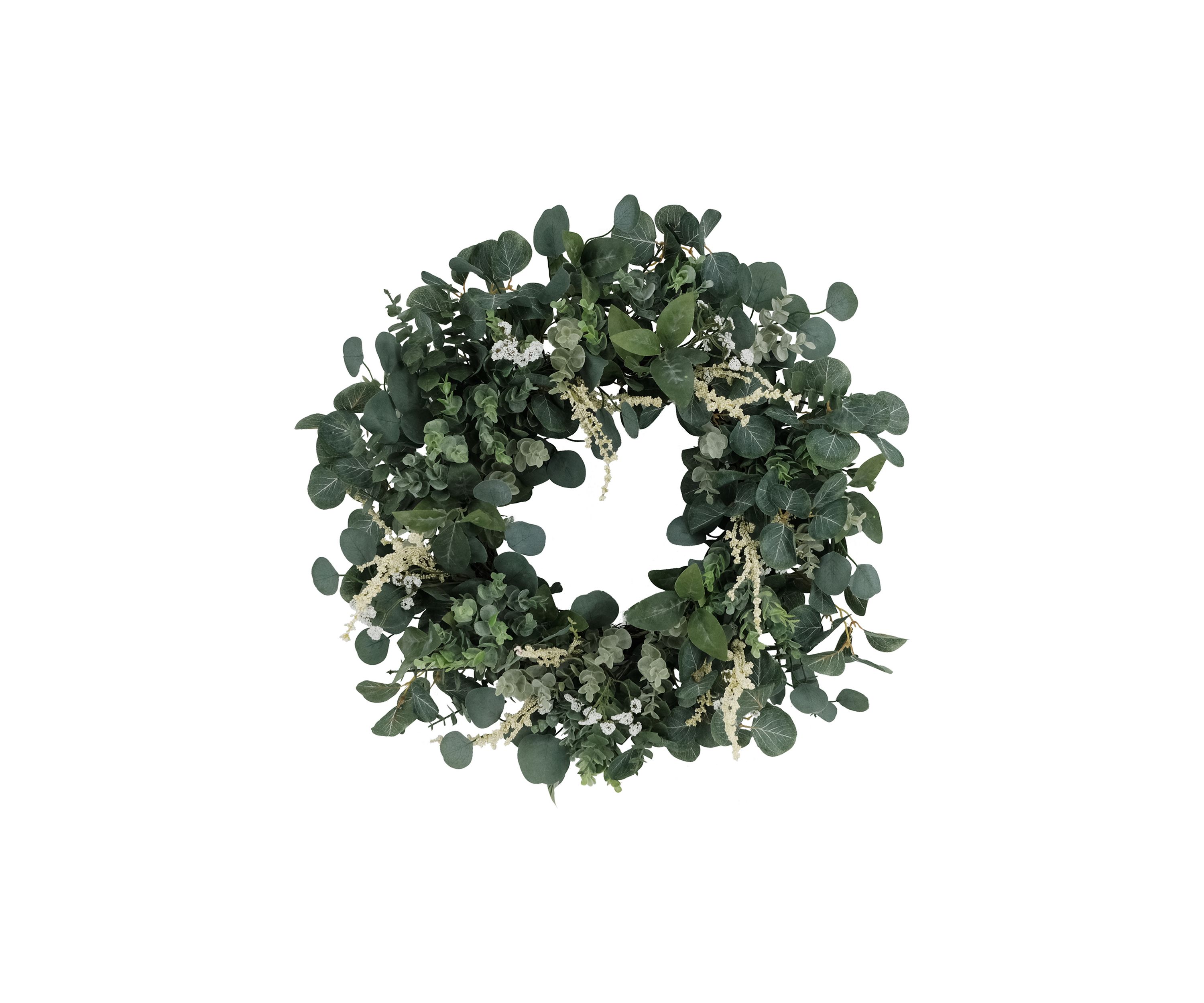 24 Inch Artificial Eucalyptus Floral Spring Wreath