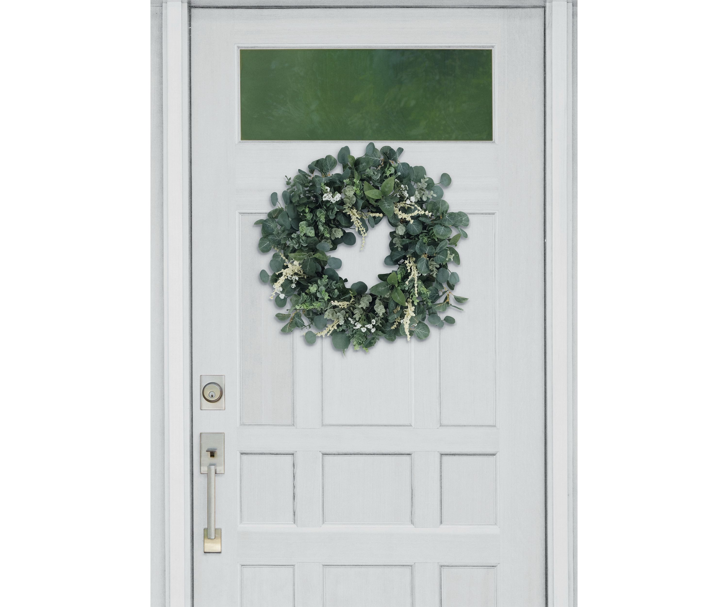 24 Inch Artificial Eucalyptus Floral Spring Wreath