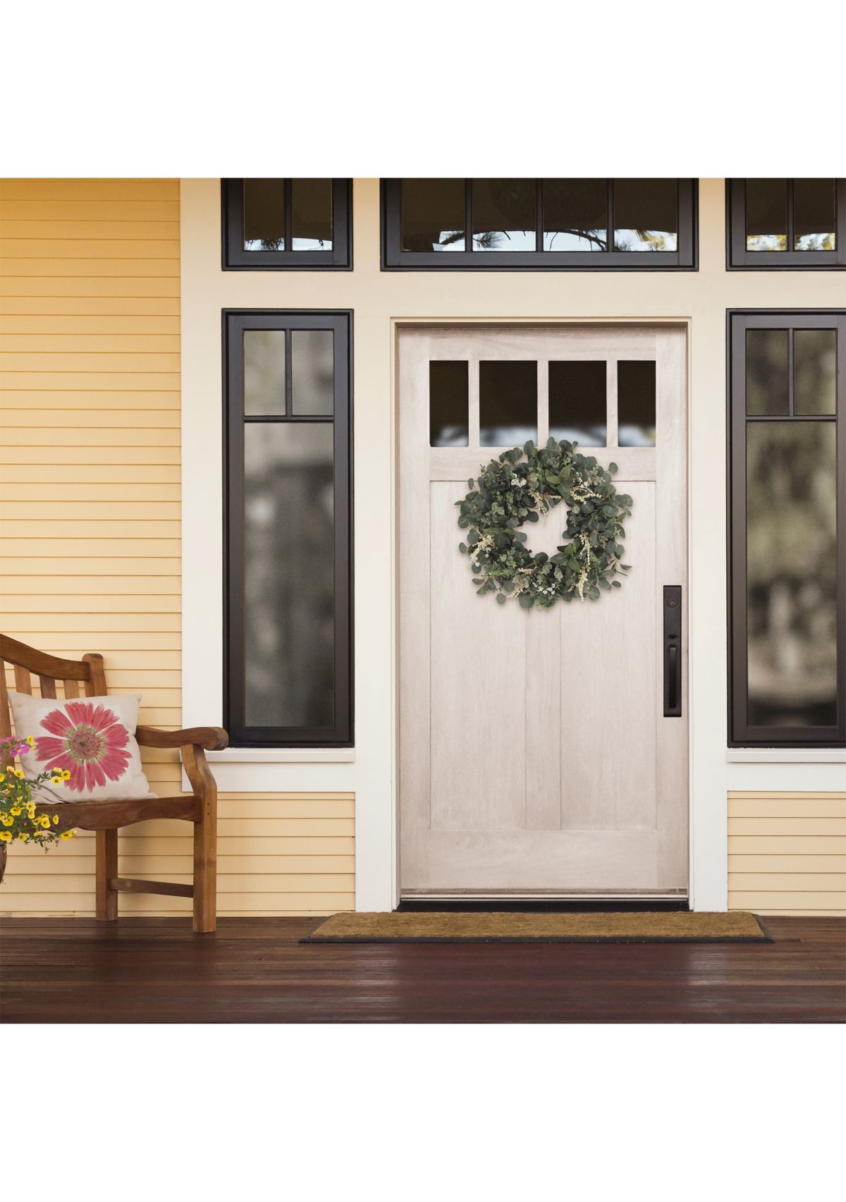 24 Inch Artificial Eucalyptus Floral Spring Wreath