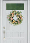 24 Inch Artificial Rose and Hydrangea and Floral Spring Wreath