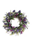 24 Inch Artificial Lavender Floral Spring Wreath