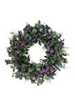 30 Inch Artificial Lavender and Eucalyptus Floral Spring Wreath