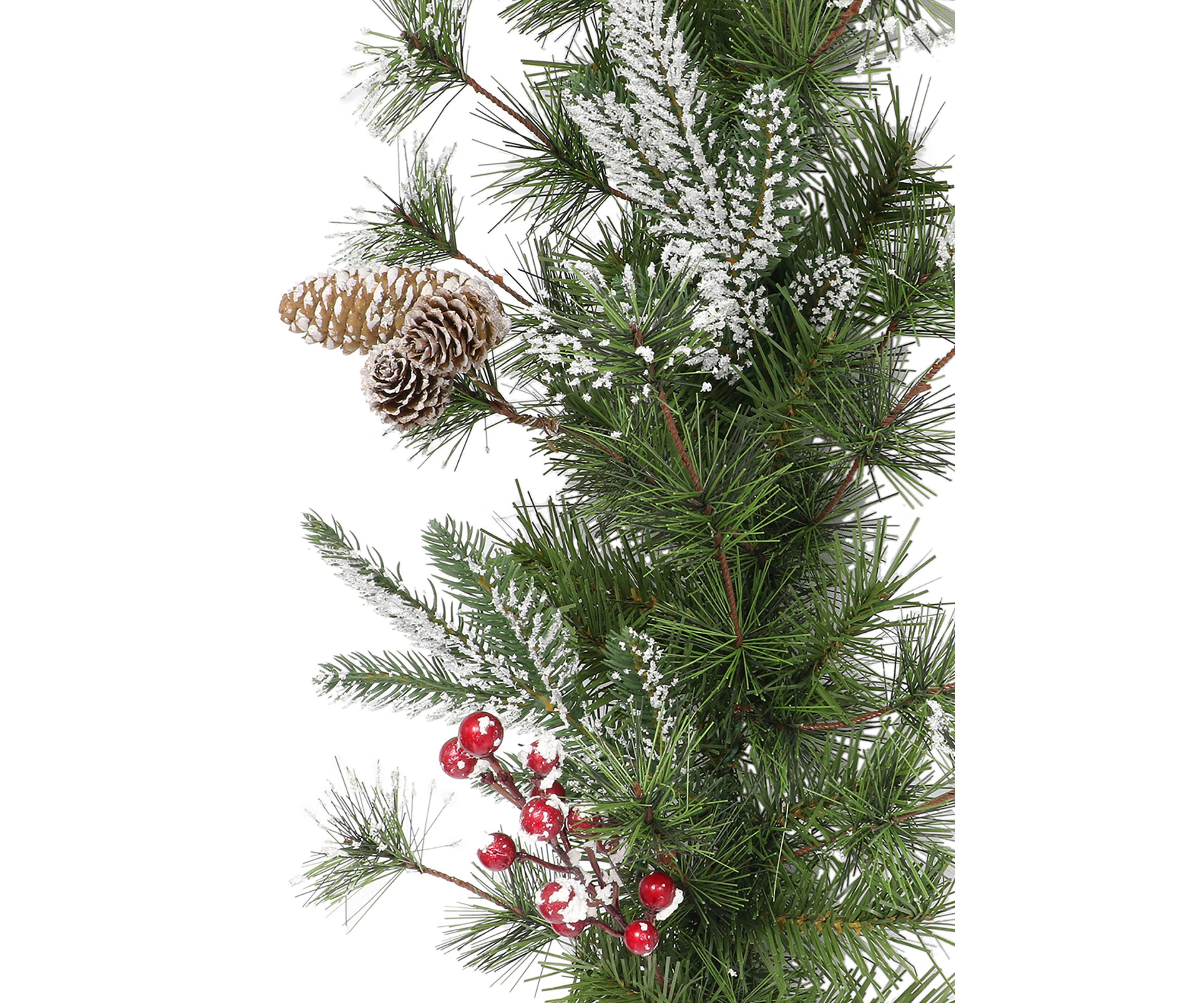 24 in. PE/PVC Decorated Wreath with Pine Cones & Berries