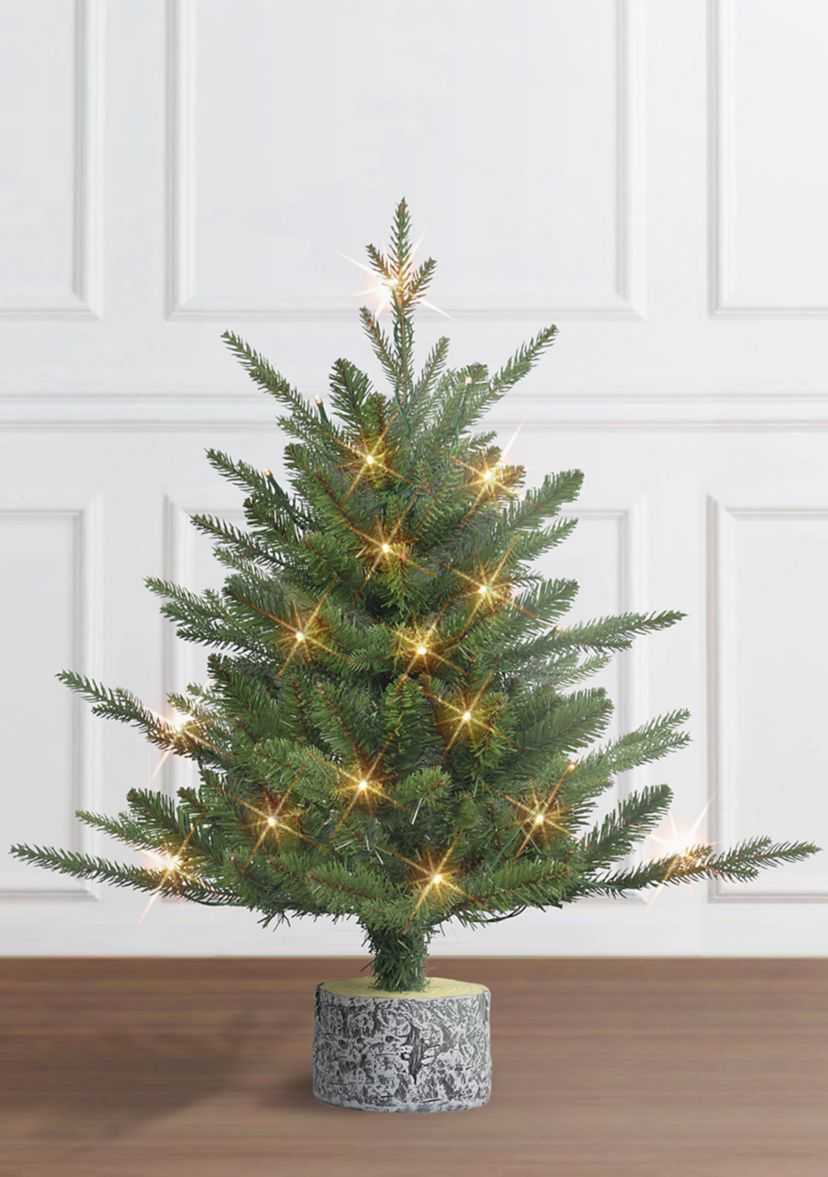 2 ft Battery-Operated PE/PVC Potted Tree