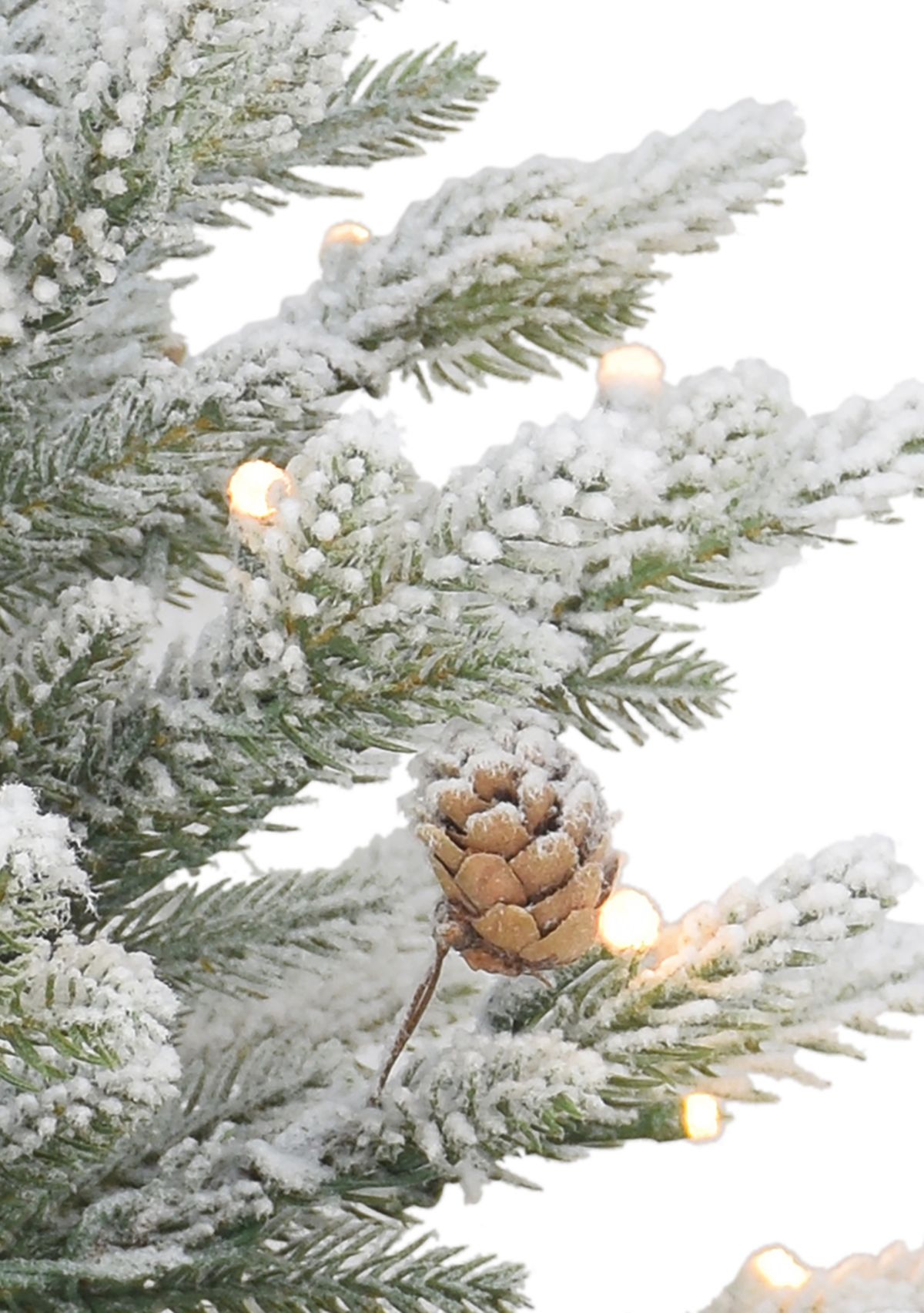 Battery-Operated Potted Flocked Tree with 50 Warm White LED Light