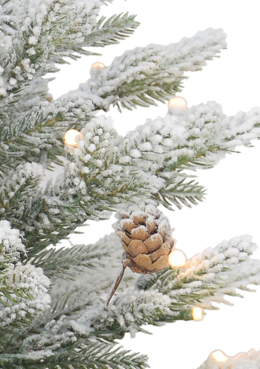 Battery-Operated Potted Flocked Tree with 50 Warm White LED Light