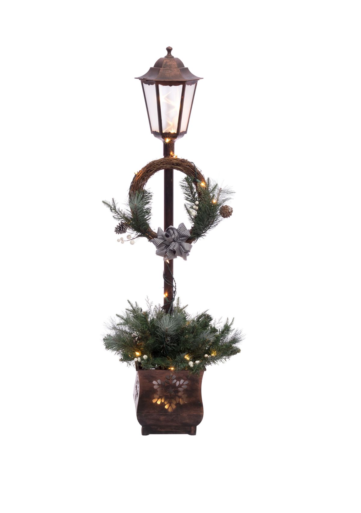Pre Lit 4 ft. Christmas Lamp Post  with 35 Multi UL-listed lights