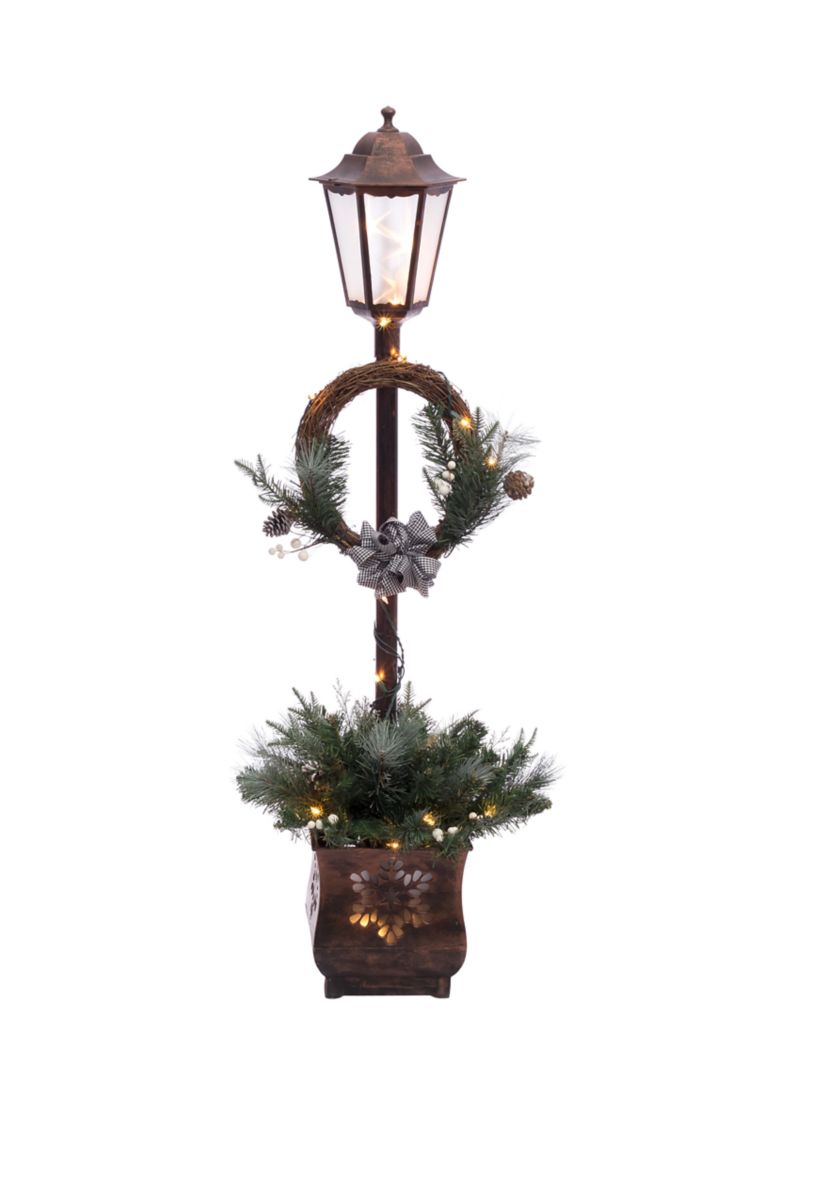 Pre Lit 4 ft. Christmas Lamp Post  with 35 Multi UL-listed lights