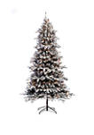6.5 Foot Pre Lit Flocked ‎Birmingham Fir Artificial Christmas Tree with 350 UL Listed Lights
