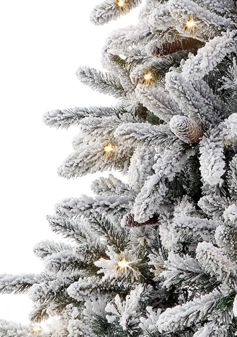 6.5 ft. Pre-Lit Flocked ‎Birmingham Fir Artificial Christmas Tree with 350 UL-Listed Lights