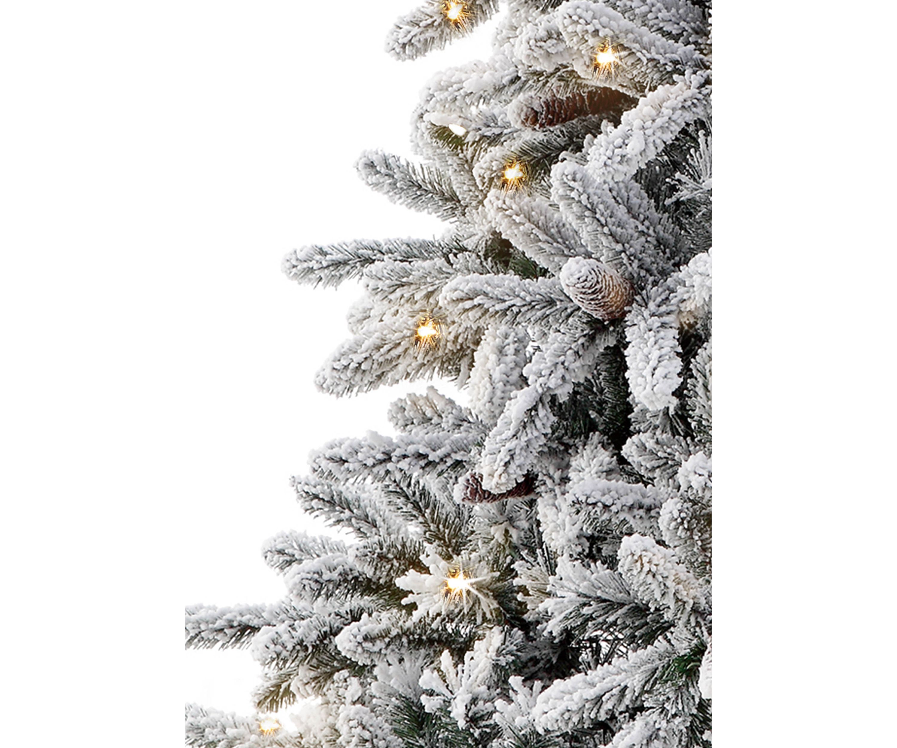7.5 ft Pre-Lit Flocked ‎Birmingham Fir Artificial Christmas Tree 400 UL-Listed Clear Lights