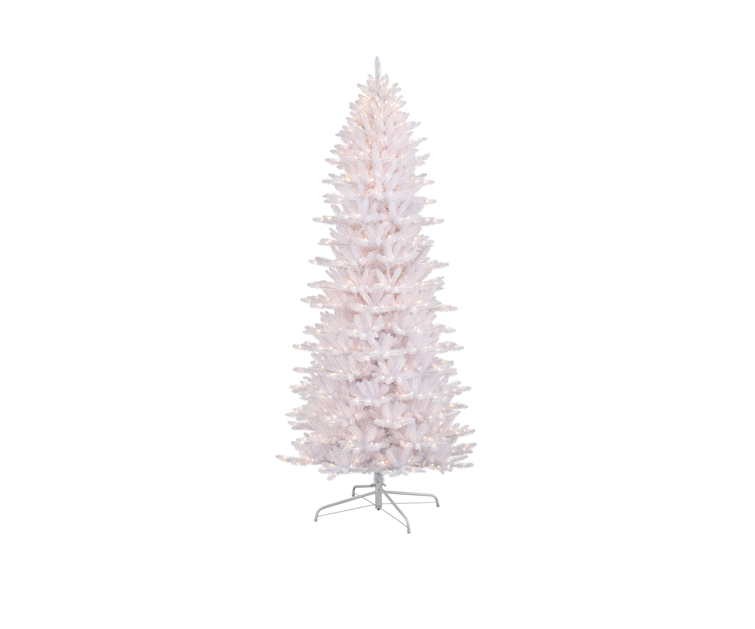 9 ft. Pre-Lit White Slim Fraser Fir Artificial Christmas Tree with 800 UL-Listed Lights