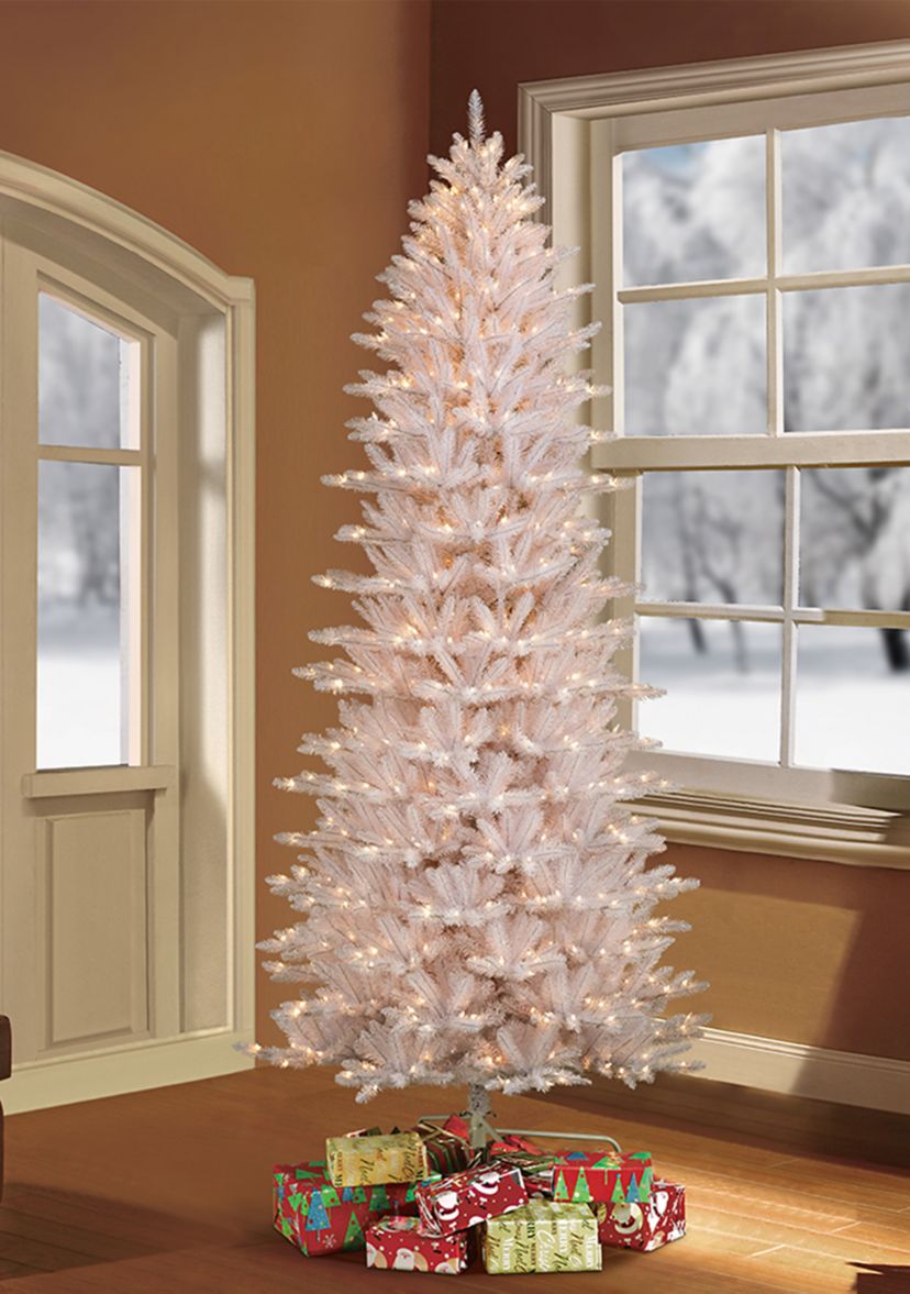 9 ft. Pre-Lit White Slim Fraser Fir Artificial Christmas Tree with 800 UL-Listed Lights