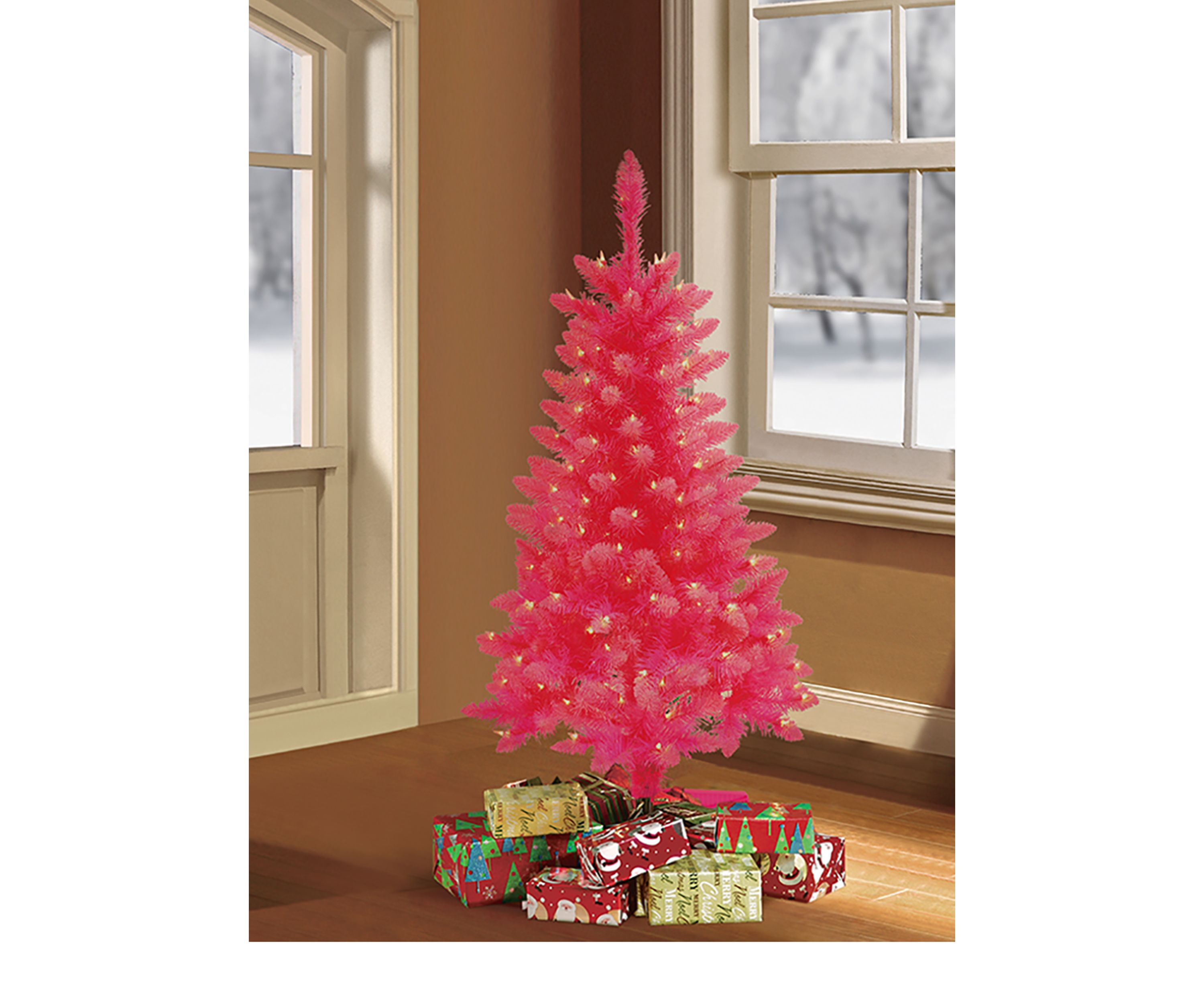 4 ft. Pre-Lit Fashion Pink Pine Artificial Christmas Tree with 150 UL-Listed Clear Lights