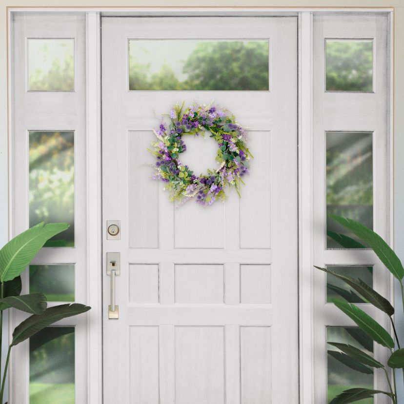 Artificial Echinops Floral Spring Door Wreath