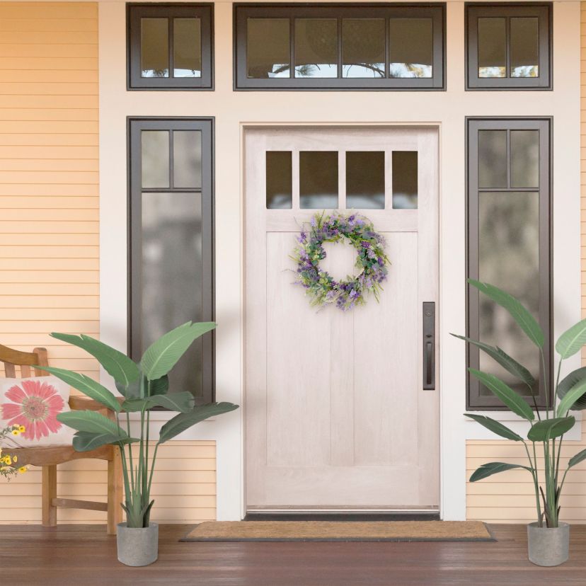 Artificial Echinops Floral Spring Door Wreath
