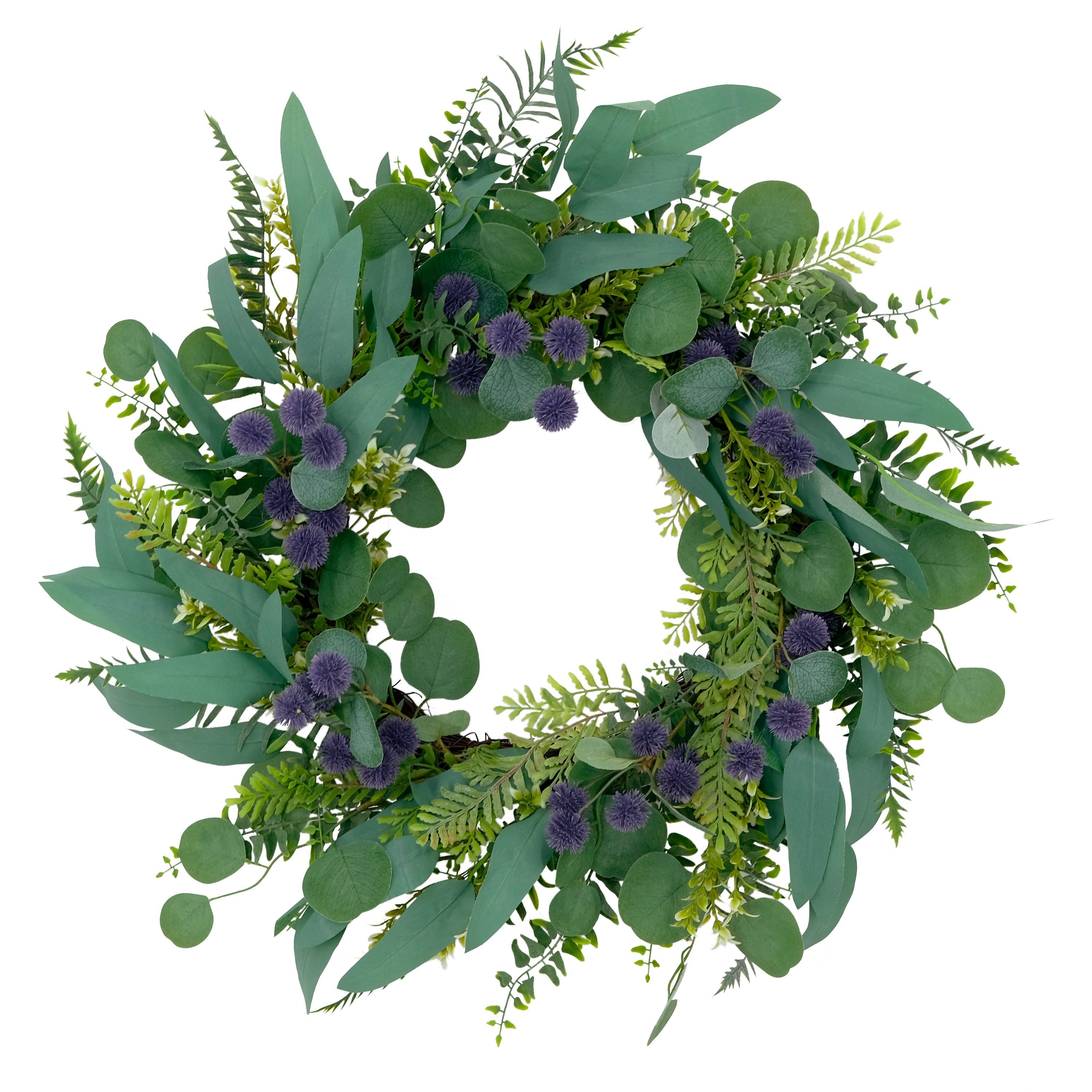 Artificial Echinops Floral Spring Door Wreath