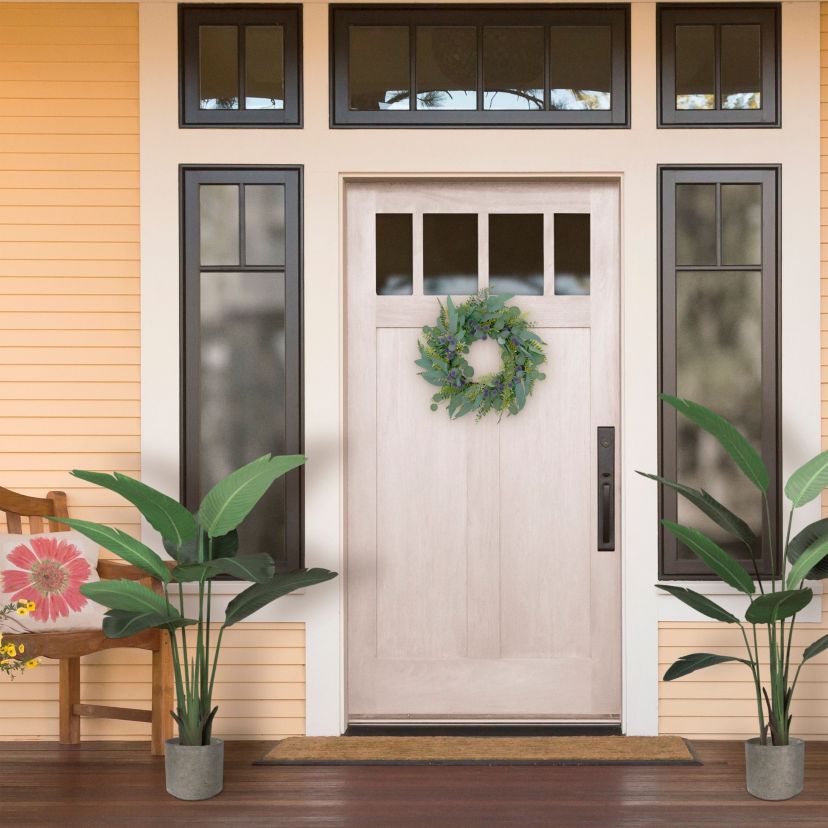 Artificial Echinops Floral Spring Door Wreath
