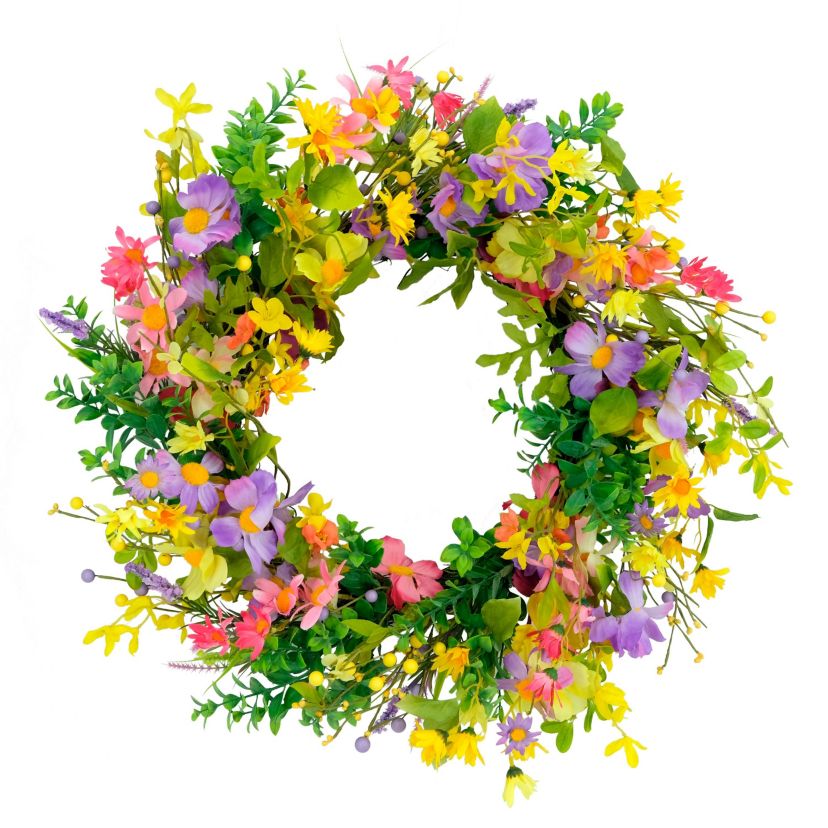 Artificial Daisy Floral Spring Door Wreath