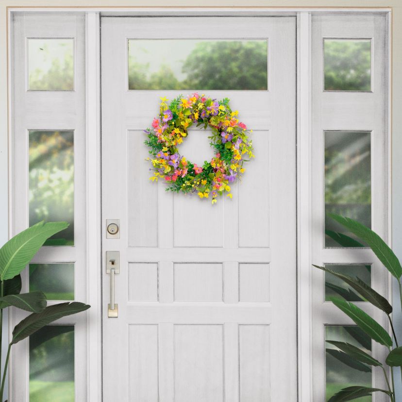 Artificial Daisy Floral Spring Door Wreath