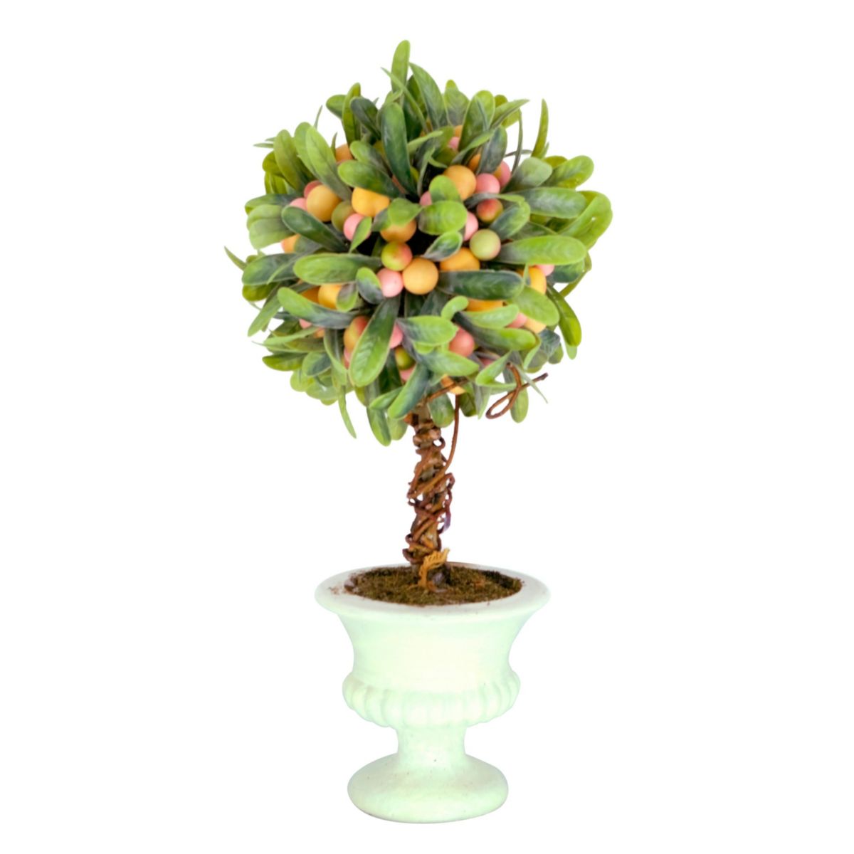 Artificial Mini Spring Mistletoe Tree with Berries in Potted Pulp