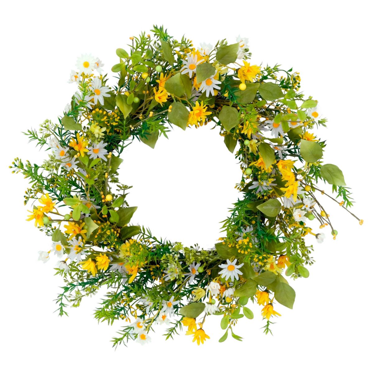 Artificial Daisy Floral Spring Door Wreath