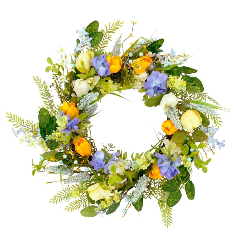 Artificial Daisy Floral Spring Door Wreath