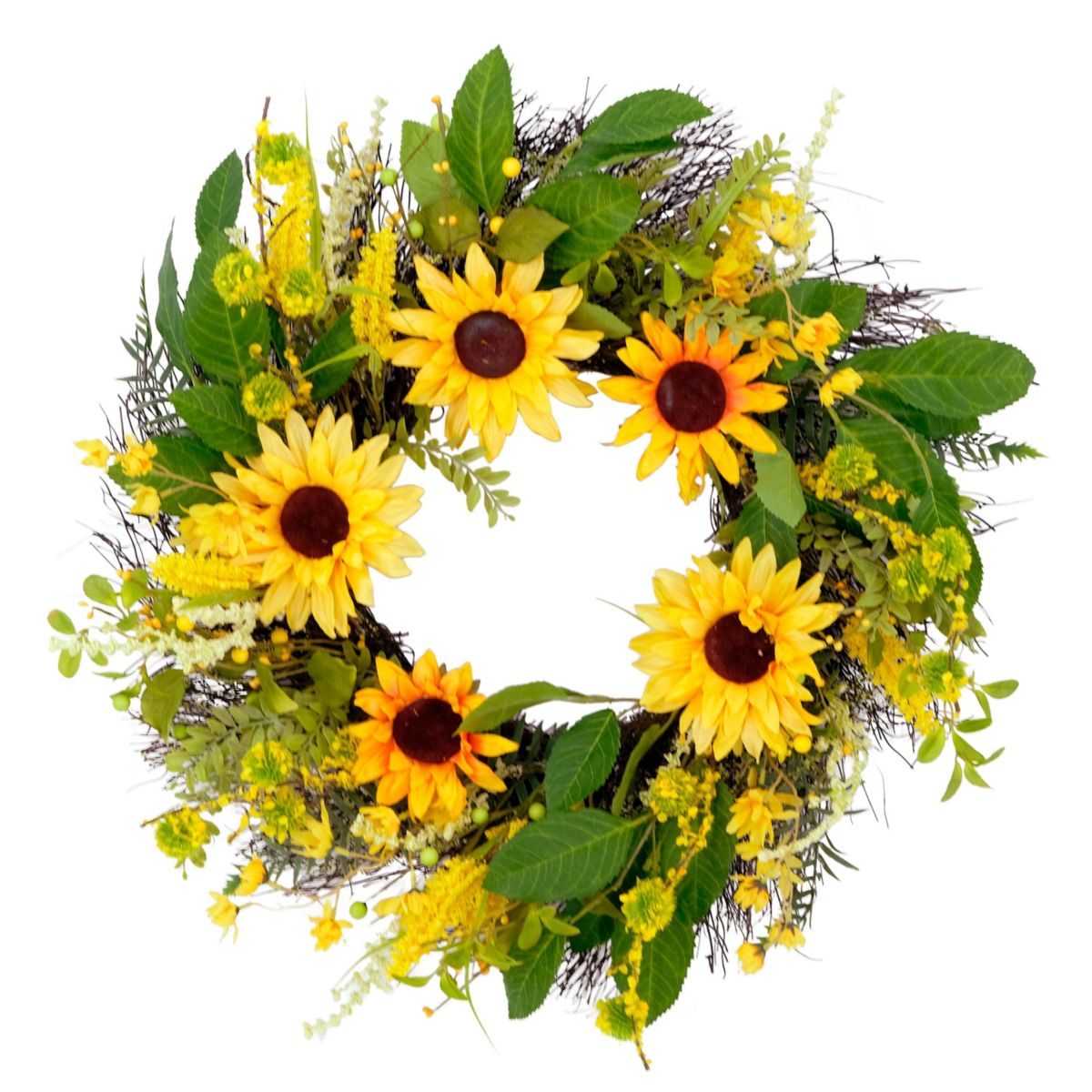 Artificial Sunflower Floral Spring Door Wreath