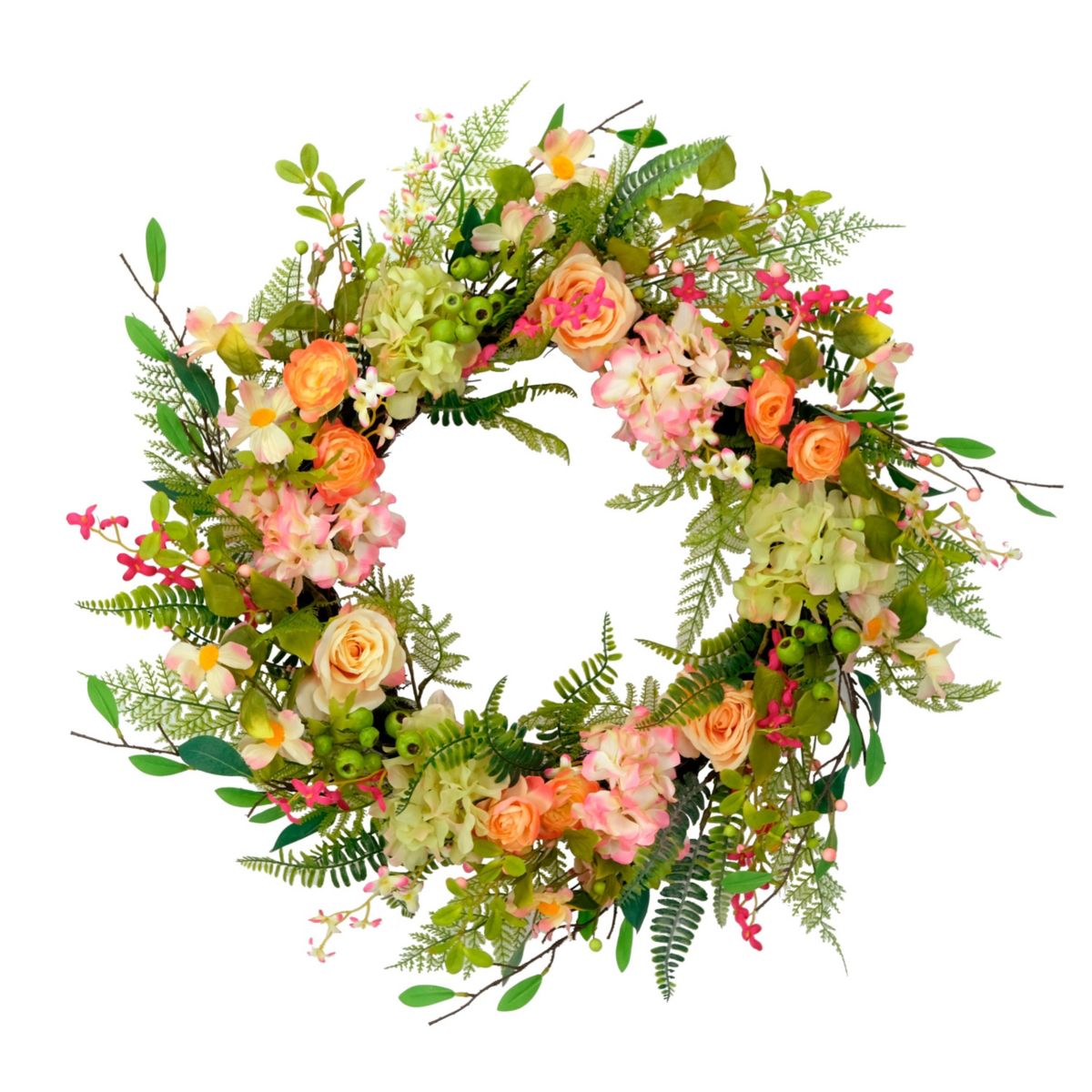 Artificial Rose Floral Spring Bouquet Door Wreath